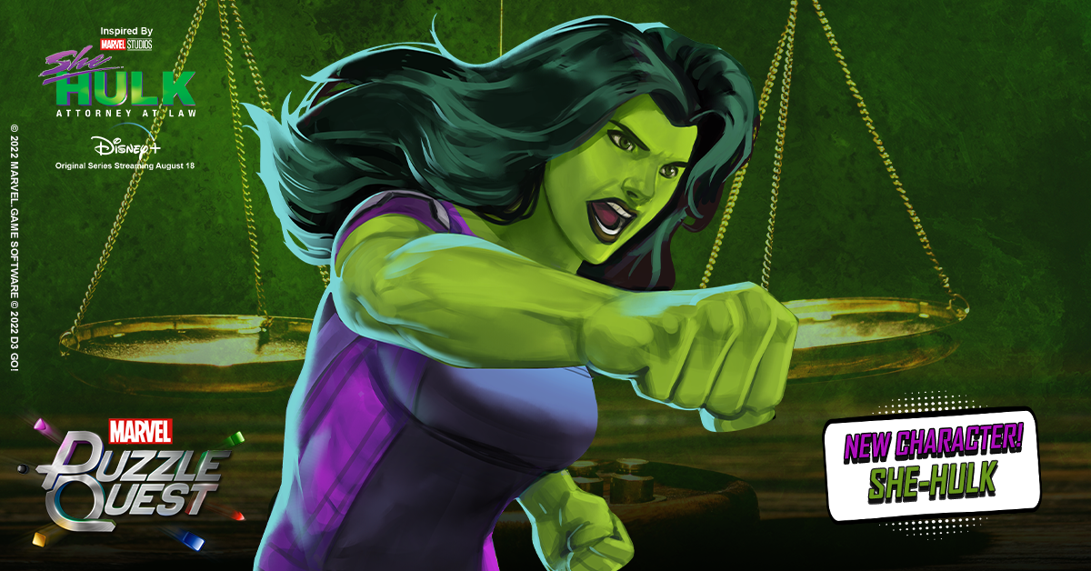 Marvel Puzzle Quest New Character – She-Hulk (Origin)