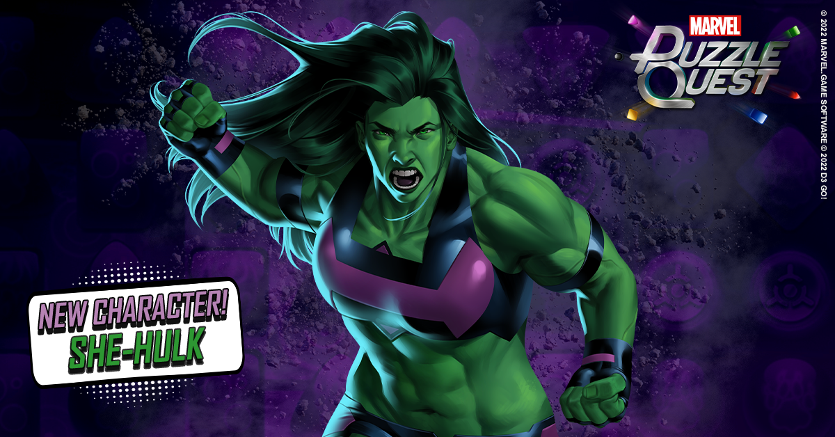 Marvel Puzzle Quest New Character – She-Hulk (Immortal)