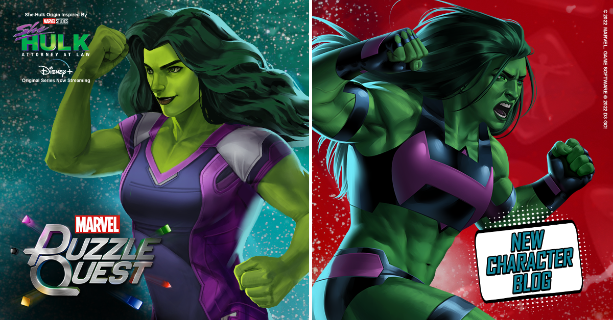 MARVEL PUZZLE QUEST NEW CHARACTER BLOG – SHE-HULK ART EDITION